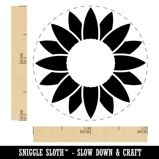 Summer Sunflower Monogram Center Self-Inking Rubber Stamp Ink Stamper for Stamping Crafting Planners Orange {1}