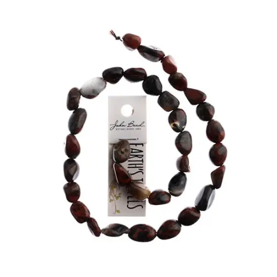 Earth's Jewel Semi-Precious 16" Brecciated Jasper Irregular Natural Bead Strand {1}