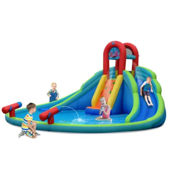 Kids Inflatable Water Slide Bounce House with Carrying Bag Without Blower {3}