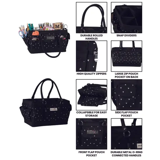 Deluxe Store & Tote Craft Organizer, Black & White Triangles {2}