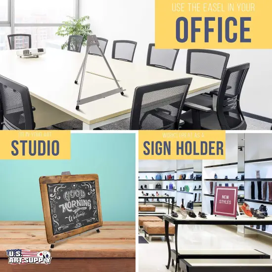 15" High Aluminum Tabletop Display Easel with Collapsible Folding Frame - Portable Artist Tripod Stand - Holds Canvas, Paintings, Books, Presentations, Photos, Pictures, Signs, Posters {3}