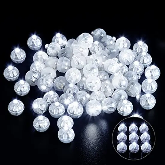 100 Pieces Mini Round LED Ball Lamp Balloon Light,Long Standby Time Ball Balloon Lights for Paper Lantern Balloon Light Party Wedding Decoration，Party Birthday,Festival Decorative Lights(White)&hellip; {2}