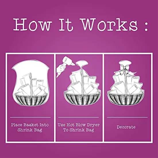 10 Pieces Shrink Wrap Basket Bags 10 Pack For Gift Baskets Clear cellophane PVC Shrink Bags 24"X 30"&hellip;&hellip; {5}