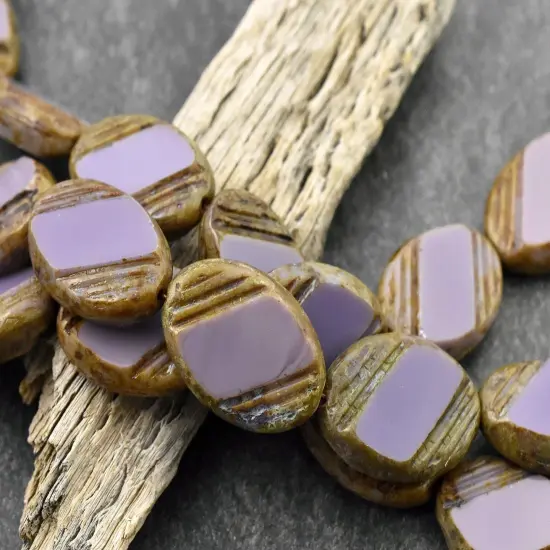 25x17mm Opaque Purple Travertine Large Oval Beads {4}