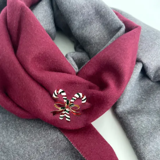 Wrapables Christmas Crystal Rhinestone Brooch Pin, Candy Canes {6}