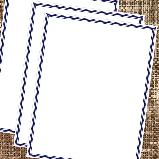 Great Papers! Navy Border Stationery Letterhead, Invitations and Announcements, Printer Friendly, 8.5"x11", 80 Pack {3}