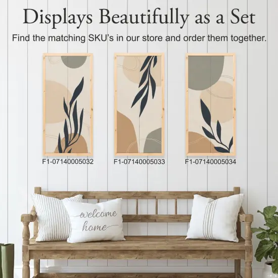 Botanical Wall Art Pastel Wood Sign Framed Abstract Decor Boho. {3}