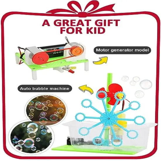 STEM Projects for Kids Ages 8-12, Robotics for Kids, DC Motor Model Car Kit, Electric Building Engineering Experiment Science Kits, Toys Gifts for Boys and Girls Ages 8 9 10 11 12 {5}