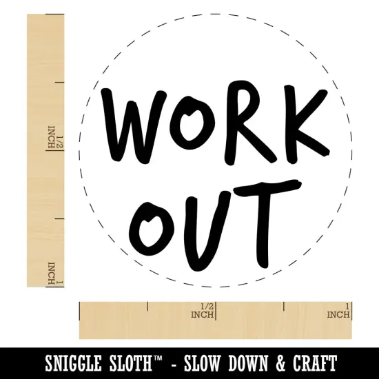 Work Out Fun Text Self-Inking Rubber Stamp for Stamping Crafting Planners Lime Green {1}
