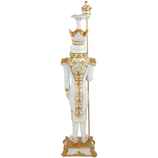 Northlight Christmas Nutcracker Soldier with Scepter - 25.75" - White and Gold {6}