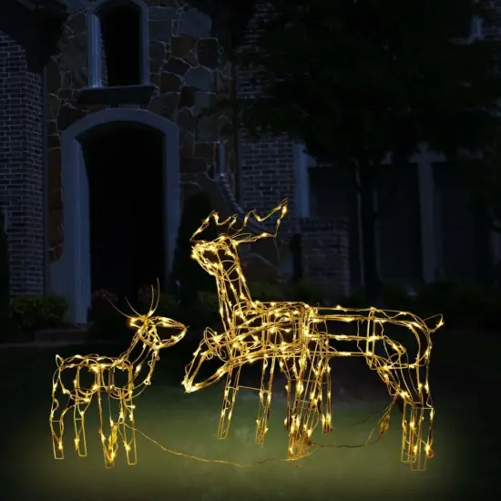3 Piece Christmas Light Display Reindeers with 229 LEDs Multicolour {7}