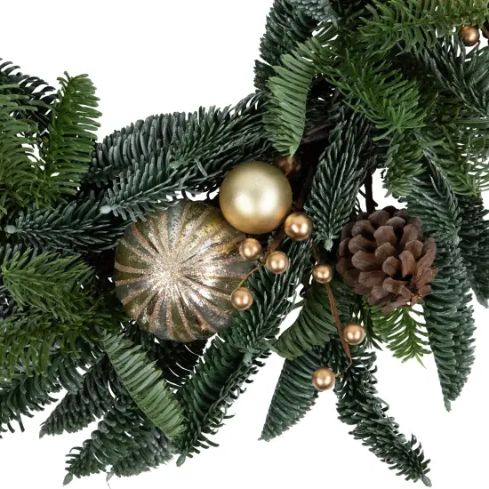 Northlight Real Touch&trade; Pre-Decorated Pine with Pine Cones Artificial Christmas Wreath- 22" - Unlit Green {5}