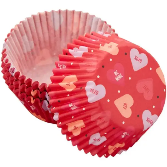 Conversation Hearts Red Valentine's Day Cupcake Liners, 75-Count {1}