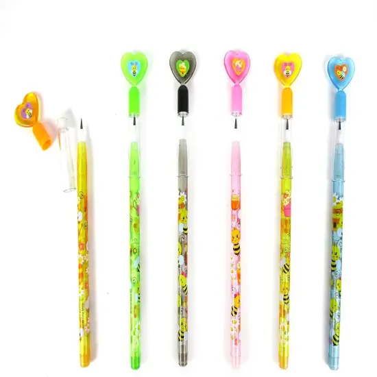 TINYMILLS 24 Pcs Bumble Bees Honeybees Multi Point Stackable Pencil with Eraser for Party Favors {3}