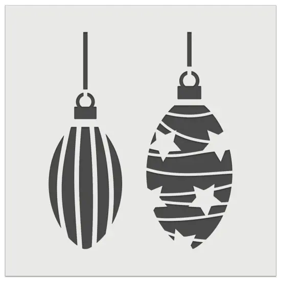 Elongated Holiday Christmas Ornaments Wall Cookie DIY Craft Reusable Stencil {7}