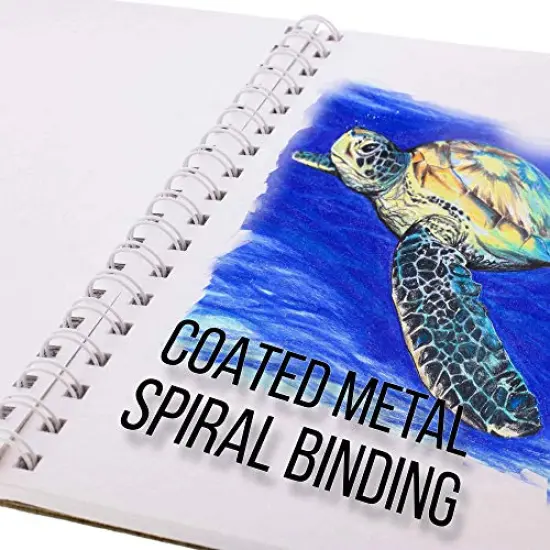 5.5" x 8.5" Top Spiral Bound Sketch Book Pad, Pack of 2, 30 Sheets Each, 90lb (160gsm) - Acid-Free Heavyweight Paper, Artist Sketching Drawing Pad - Pencils, Charcoal - Adults, Student {3}