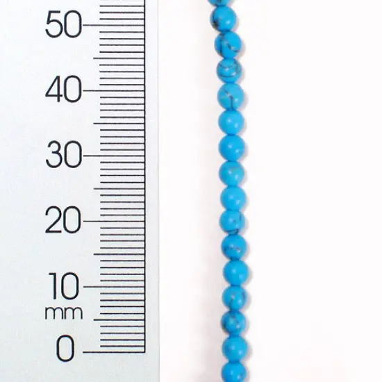 6 Packs of Syn Turquoise 4mm Round Beads 8" Strand {1}