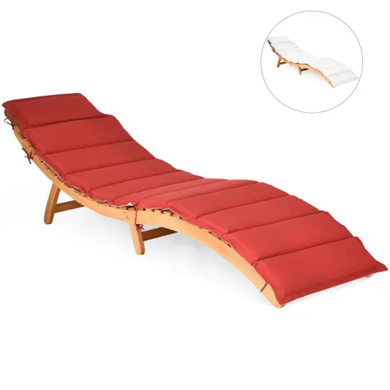 Folding Patio Lounge Chair with Double-Sided Cushioned Seat {4}