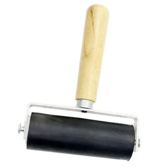 Kitcheniva Rubber Brayer Roller Wooden Handle Paint Ink Applicator {1}