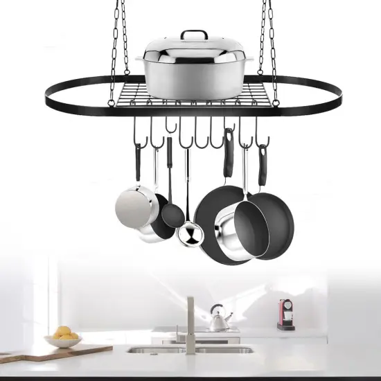 Hanging Pot Holder Pan Hanger Iron Kitchen Rack {3}