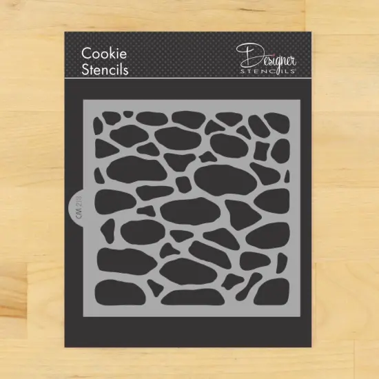 Cobblestone Cookie and Craft Stencil | CM218 by Designer Stencils | Cookie Decorating Tools | Baking Stencils for Royal Icing, Airbrush, Dusting Powder | Craft Stencils for Canvas, Paper, Wood | Reusable Food Grade Stencil {1}