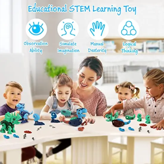 Kids Toys Stem Dinosaur Toy: Take Apart Toys for Kids 3-5 Learning Educational Building Sets with Electric Drill Birthday Gifts for Toddlers Boys Girls Age 3 4 5 6 7 8 Year Old {6}