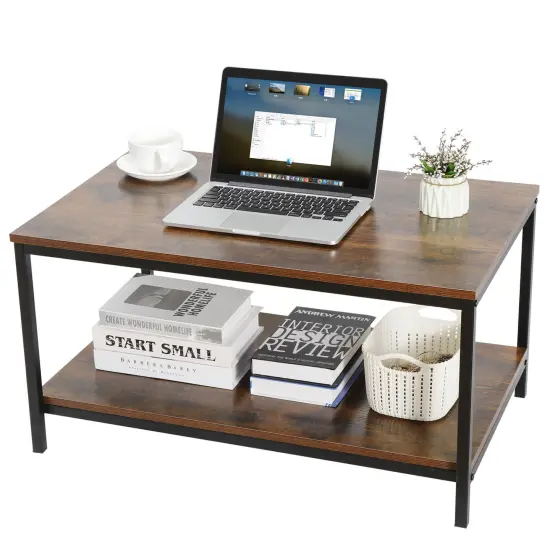 Coffee Table Shelf Storage Drawer Metal Feet. {2}