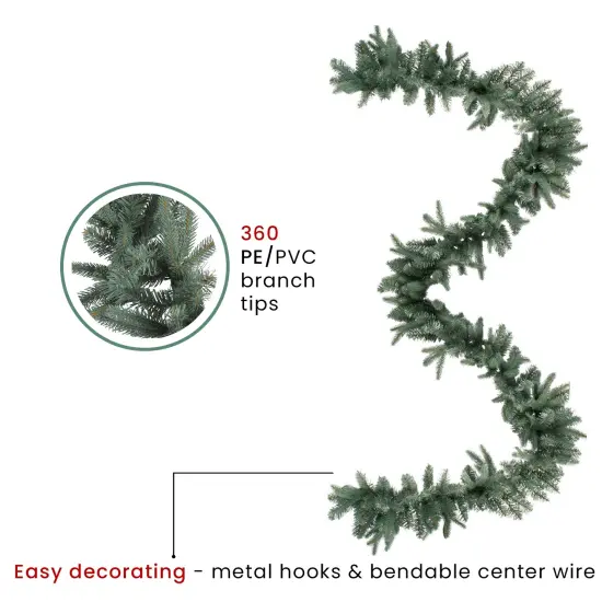 Northlight Real Touch&trade;️ Washington Frasier Fir Artificial Christmas Garland - Unlit - 9' x 12" Green {6}