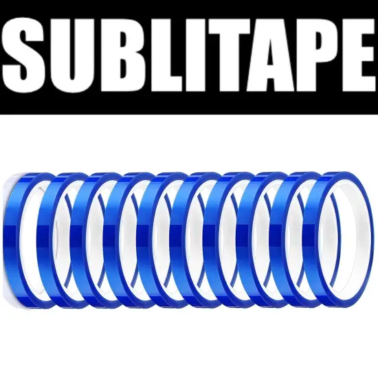 10 rolls Heat resistant tapes sublimation Press Transfer Thermal Tape 10mmx30m SUBLITAPE BLUE {1}