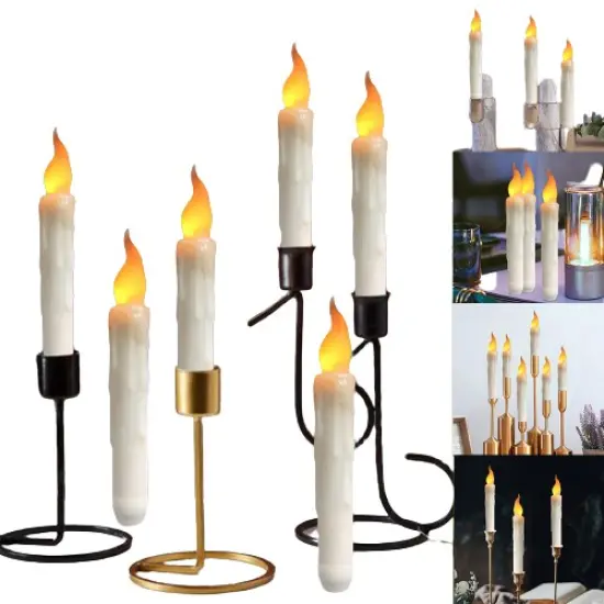 Kitcheniva Flickering Flameless LED Taper Candles 6 Pcs {1}