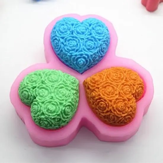 Heart Shaped Rose Flower Silicone Mold {3}