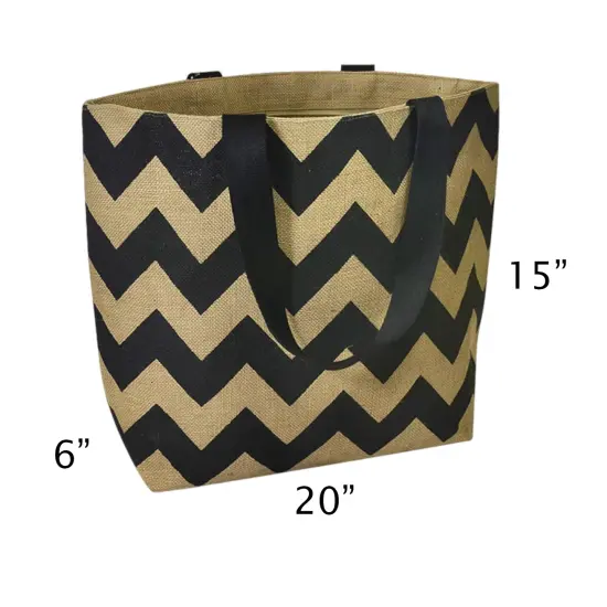 Pack of 5 Linwood Bold Chevron Stripe JuteTote Bag Quilting Essential {2}
