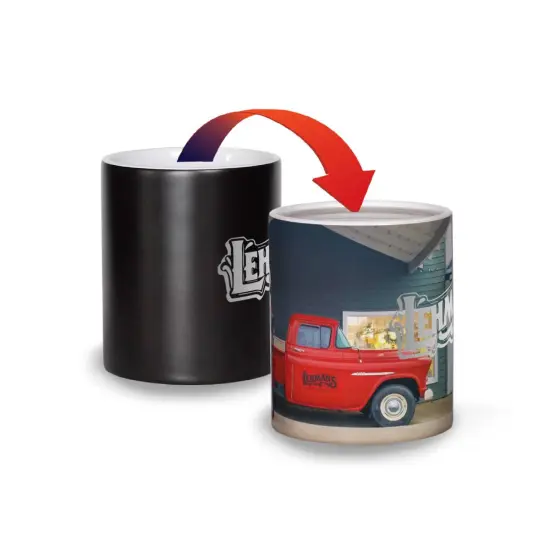 Lehman's Color Changing Coffee Mug, Features Our Red Truck Storefront, Ceramic, 12 ounces, USA Made {3}