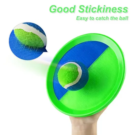 Toss and Catch Ball Set Kids Toys, Beach Toys, Yard Games, Outdoor Toys for Kids Ages 3-12, Upgraded Camping Games Paddle Ball Games for Kids, Adults and Family (Green) {5}