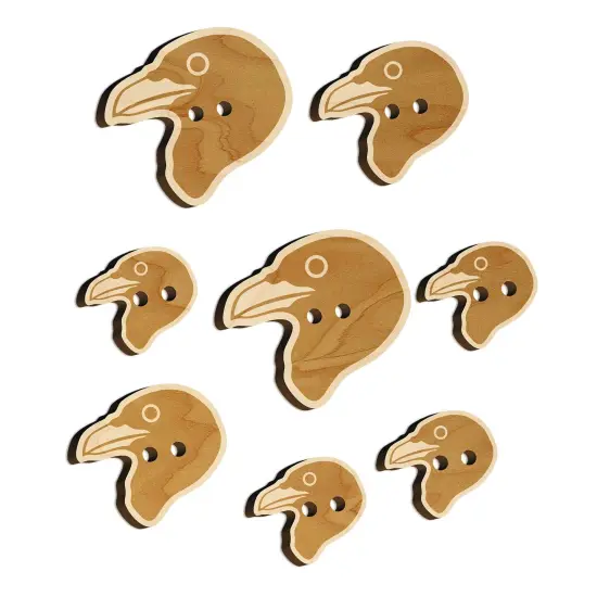 Clever Raven Head Wood Buttons for Sewing Knitting Crochet DIY Craft {7}