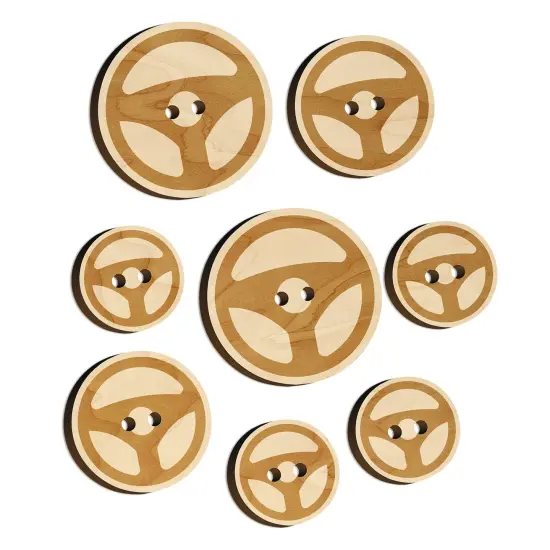 Car Steering Wheel for Driving Wood Buttons for Sewing Knitting Crochet DIY Craft {7}