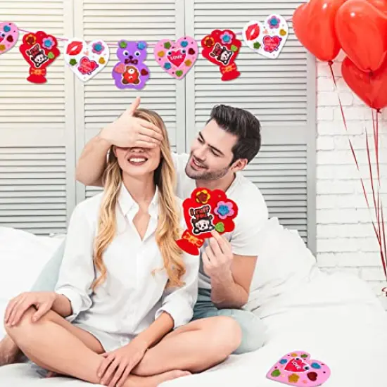 Valentines Day Foam Crafts Set, Heart Bear Bouquet Arts and Crafts Kits for Kids, DIY Craft for Preschool Classroom Activity, Ideal Gifts for Boy/Girl or Wedding Anniversary {3}