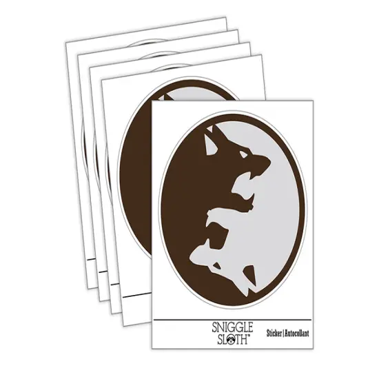 Yin Yang Wolf Wolves Waterproof Vinyl Phone Tablet Laptop Water Bottle Sticker Set - 5 Pack {1}