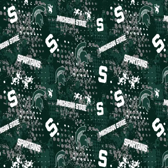 Sykel Enterprises-Michigan State University Cotton Fabric-Michigan State Spartans Splatter Cotton Quilting Fabric {1}