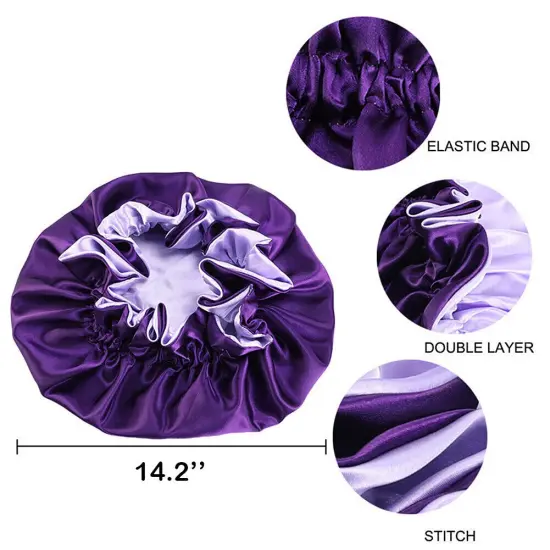 Kitcheniva Double Sided Satin Night Sleep Head Cover With Elastic Band Champagne {3}