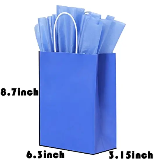 32 Pieces Gift Bags with 32 Tissues, 8 Colors Party Favor Bags with Handles, Rainbow Gift Bags for Wedding, Birthday, Party Supplies and Gifts {3}