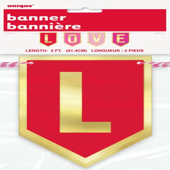Foil "Love" Pennant Banner, 3ft {1}