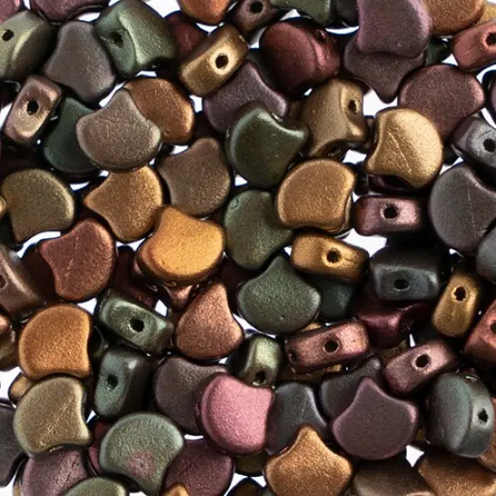 John Bead Czech Glass Metallic Matte Ginko Beads, 50g Violet Rainbow {1}