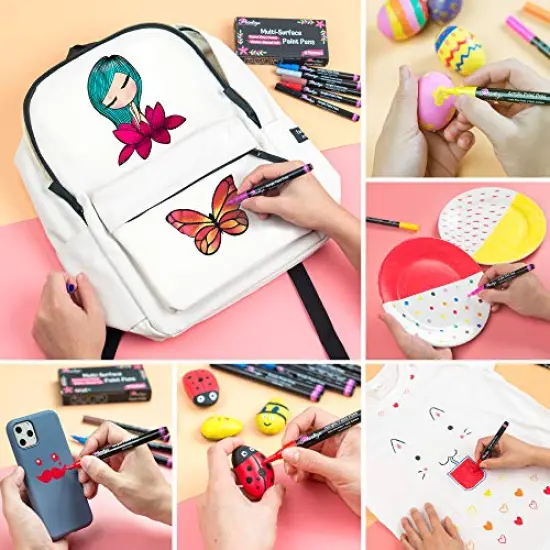 26 Paint Pens Paint Markers, Acrylic Paint Pens For Rock Painting, Canvas, Wood, Glass, Ceramic, Fabric, acrylic paint markers for craft Supplies Set, 26 Extra Fine 0.7mm {6}