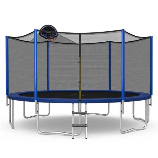 Outdoor Recreational Trampoline with Enclosure Net {1}