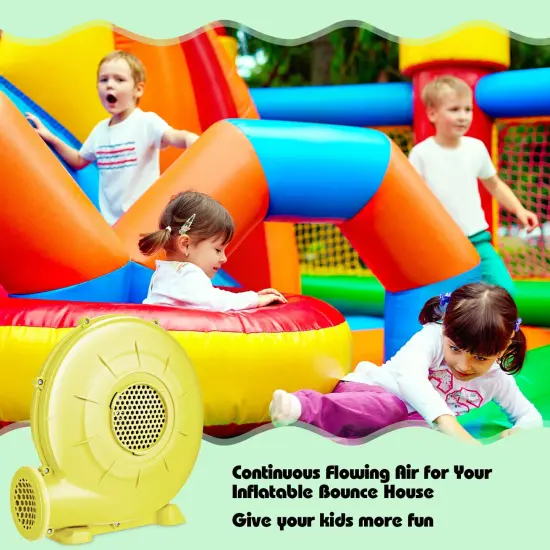 350 Watt 0.5 HP Air Blower Pump Fan for Inflatable Bounce House and Bouncy Castle-Yellow {2}