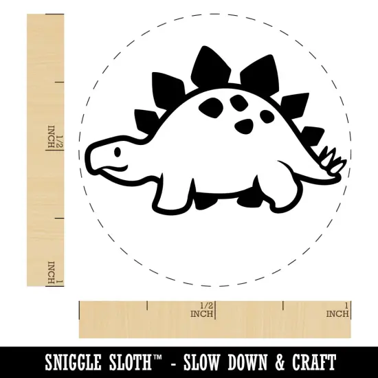 Cute Dinosaur Spiked Stegosaurus Self-Inking Rubber Stamp for Stamping Crafting Planners Yellow {1}