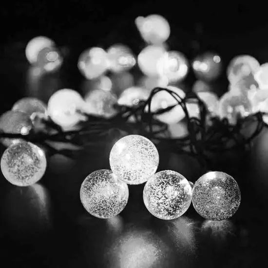 Solar-Powered Waterproof 50 LED String Lights White {6}