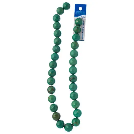 Earth's Jewel 14mm Turquoise Green Dyed Stabilized Semi-Precious Strung Bead {3}