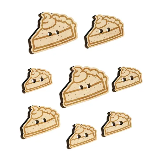 Slice of Pumpkin Pie Wood Buttons for Sewing Knitting Crochet DIY Craft {7}